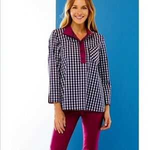 Sara Campbell The Charleen Shirt in Gingham
Purple Plaid Small Preppy Classic